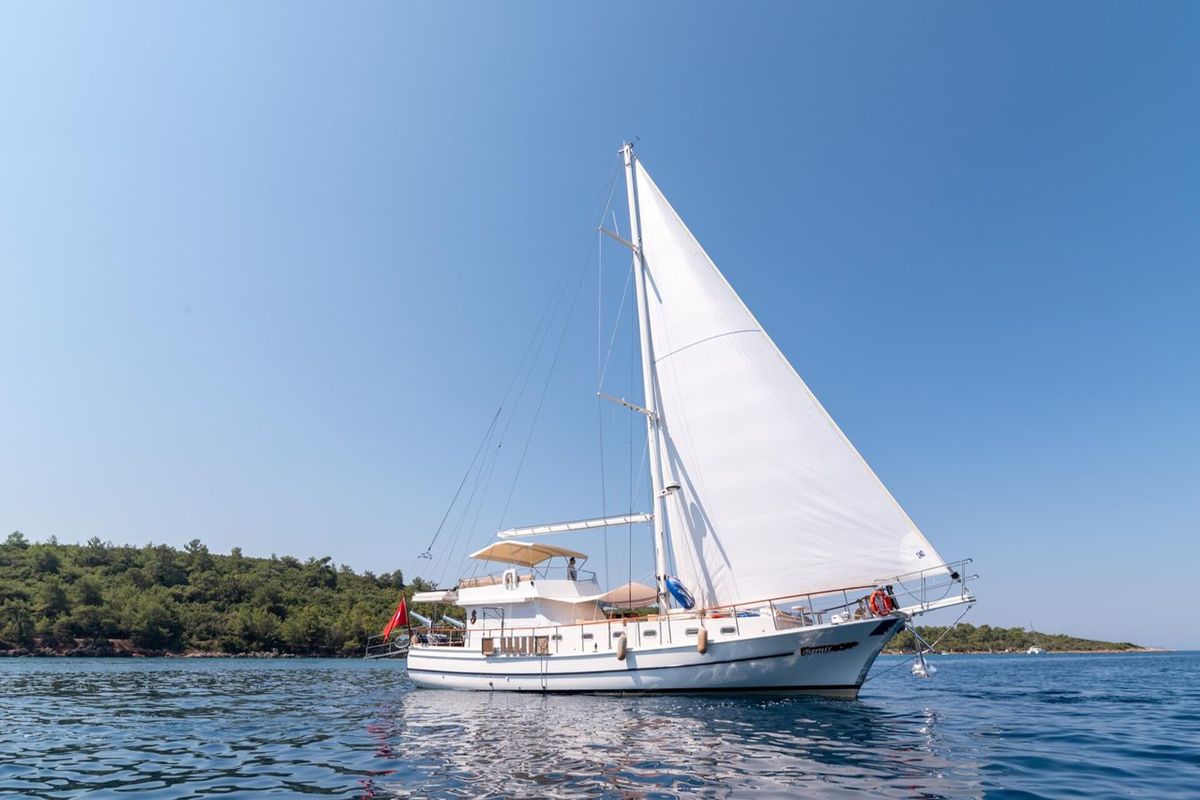 Deck of Bernis, a Custom Made Bernis yacht at Fethiye, Turkey