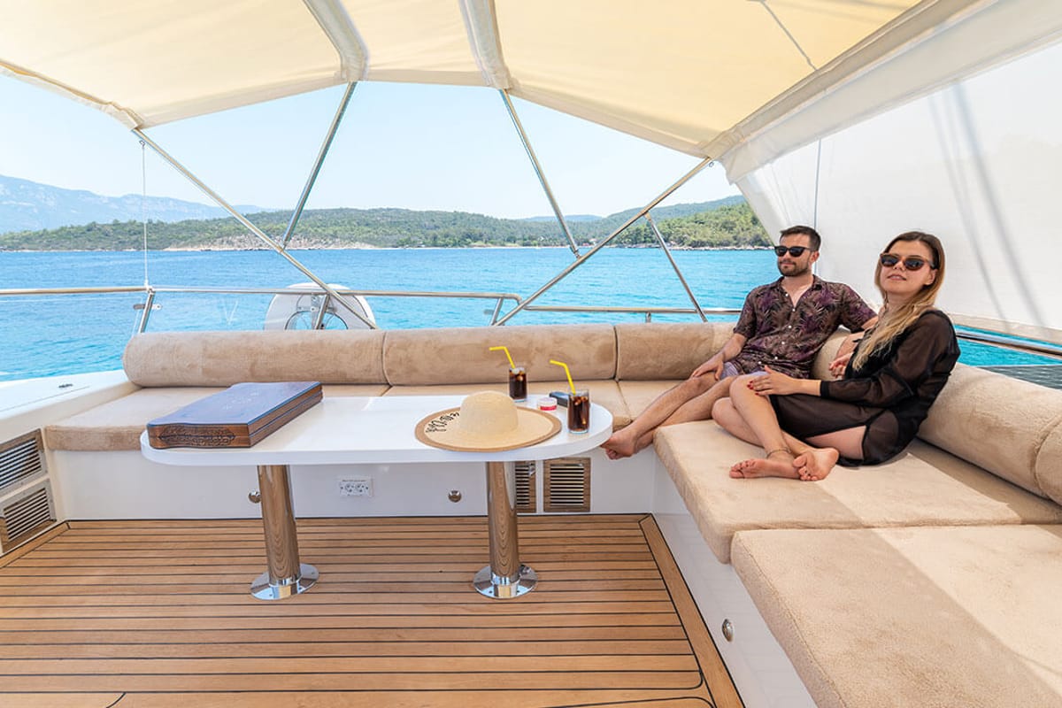 Exterior view of Bernis, a Custom Made Bernis yacht at Fethiye, Turkey