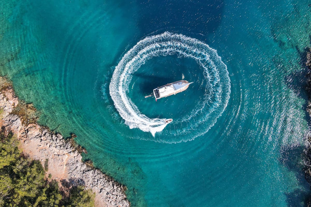 Exterior view of Bernis, a Custom Made Bernis yacht at Fethiye, Turkey