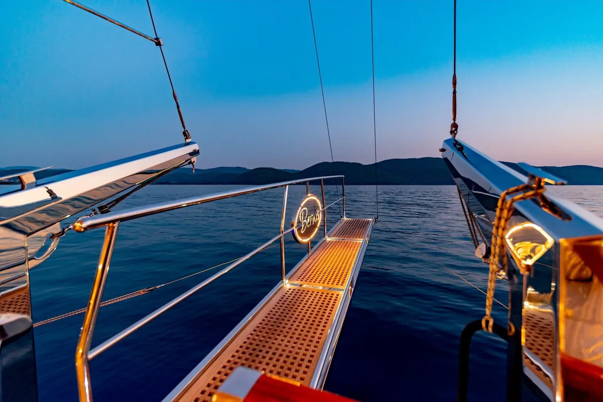 Exterior view of Bernis, a Custom Made Bernis yacht at Fethiye, Turkey