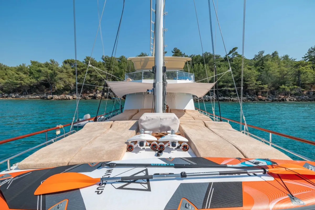 Exterior view of Bernis, a Custom Made Bernis yacht at Fethiye, Turkey