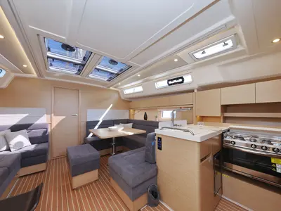 Salon of Tortuga, a Hanse Yachts Hanse 458 sailboat at Općina Sukošan, Croatia
