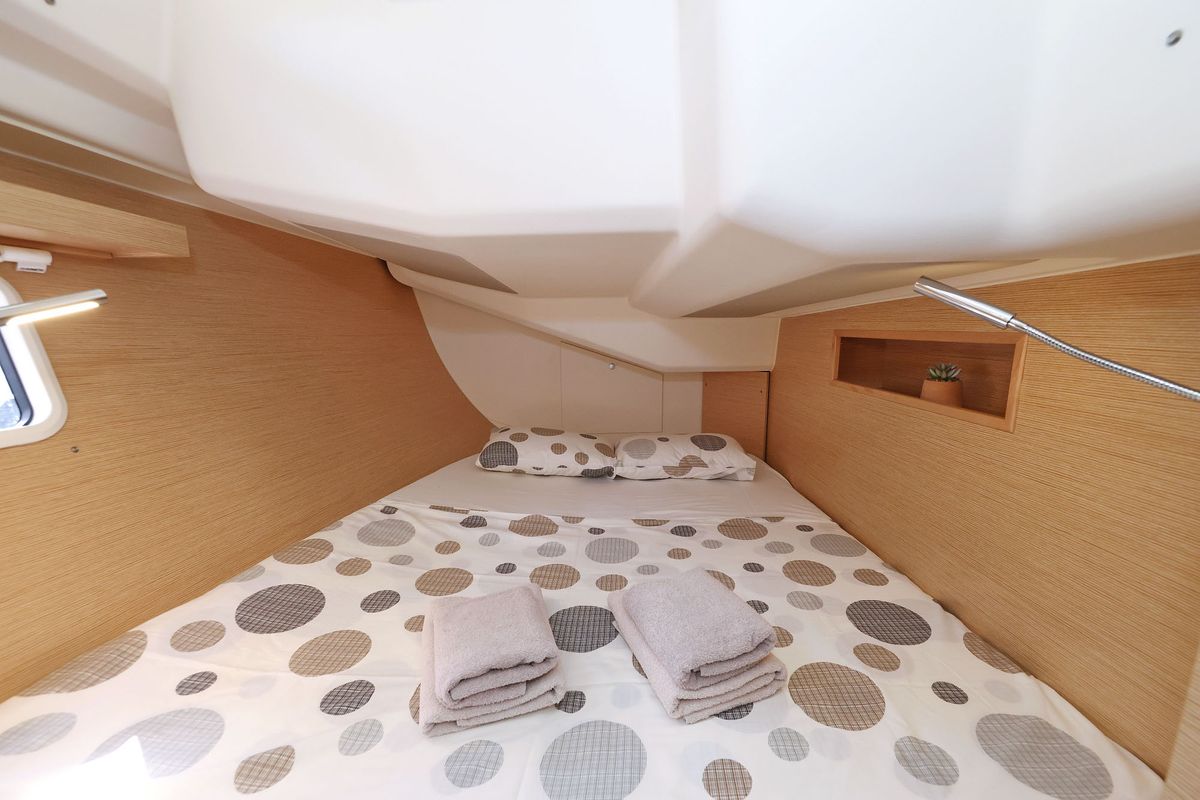 Cabin on Tortuga, a Hanse Yachts Hanse 458 sailboat at Općina Sukošan, Croatia