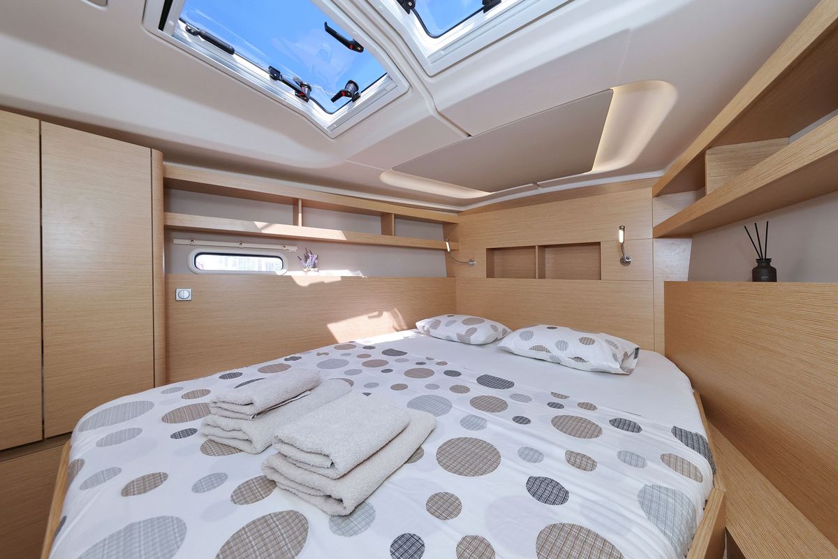 Cabin on Tortuga, a Hanse Yachts Hanse 458 sailboat at Općina Sukošan, Croatia