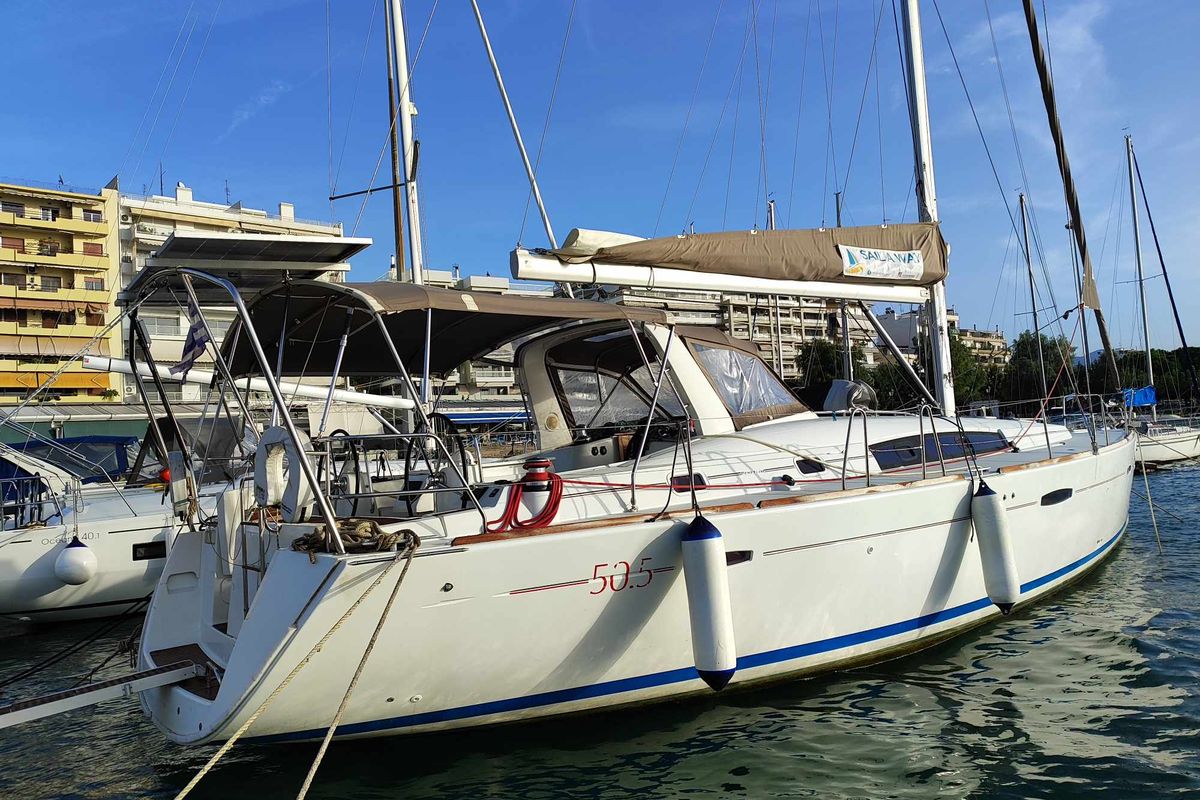 Exterior view of Vanessa M, a Beneteau Oceanis 50 Family sailboat at Municipal Unit of Ellomenos, Greece