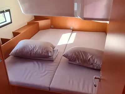 Cabin on Melia, a Bavaria C42 sailboat at Tourlos, Greece