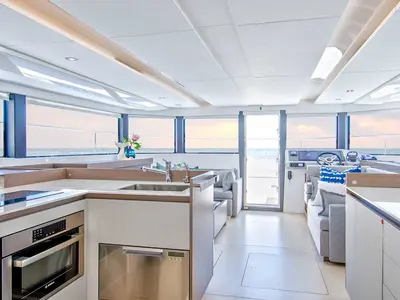 Galley of Moorings 464PC Exclusive, a Leopard 46PC catamaran at La Paz, Mexico