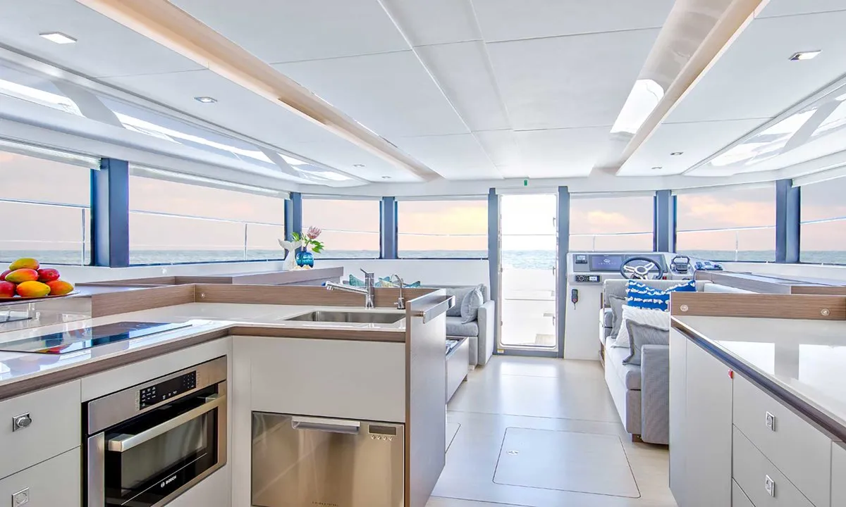 Galley of Moorings 464PC Exclusive, a Leopard 46PC catamaran at La Paz, Mexico