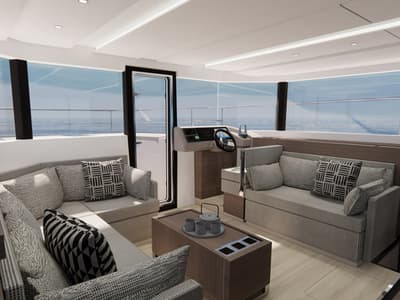 Salon of Moorings 464PC Exclusive, a Leopard 46PC catamaran at La Paz, Mexico