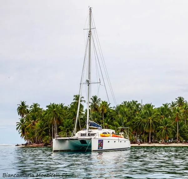 Exterior view of Valpar, a Nautitech Rochefort Nautitech 44 catamaran at San Blas, Corazon de Jesus, Panama