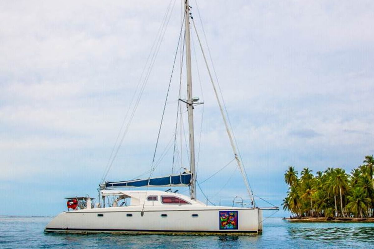 Exterior view of Valpar, a Nautitech Rochefort Nautitech 44 catamaran at San Blas, Corazon de Jesus, Panama