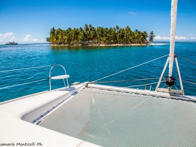 Deck of Valpar, a Nautitech Rochefort Nautitech 44 catamaran at San Blas, Corazon de Jesus, Panama