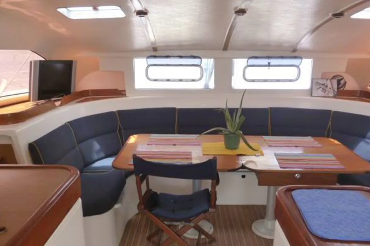 Salon of Valpar, a Nautitech Rochefort Nautitech 44 catamaran at San Blas, Corazon de Jesus, Panama