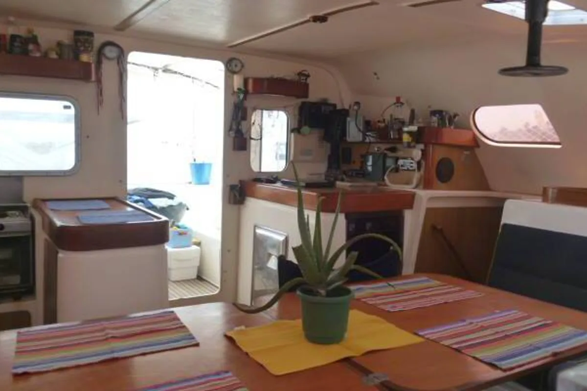Salon of Valpar, a Nautitech Rochefort Nautitech 44 catamaran at San Blas, Corazon de Jesus, Panama
