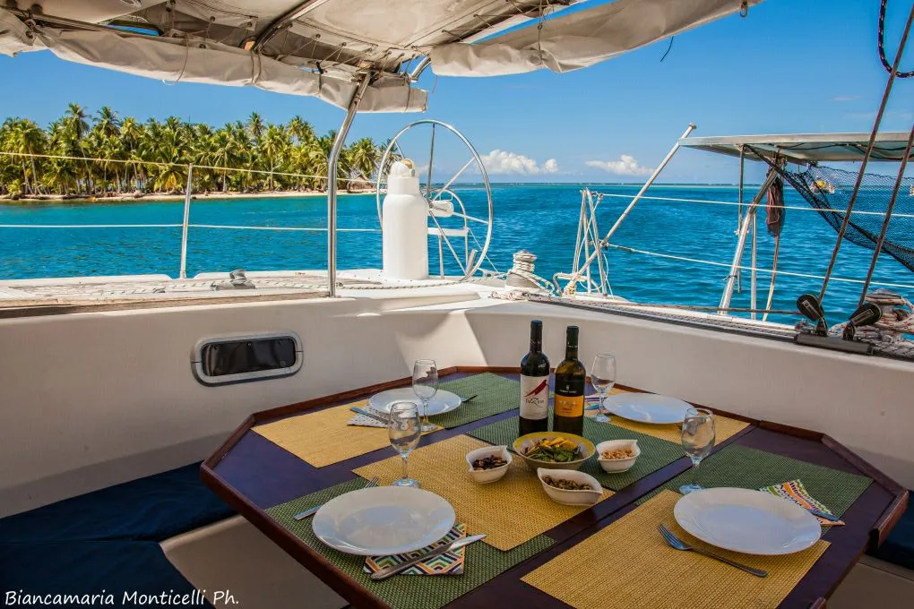 Cockpit of Valpar, a Nautitech Rochefort Nautitech 44 catamaran at San Blas, Corazon de Jesus, Panama