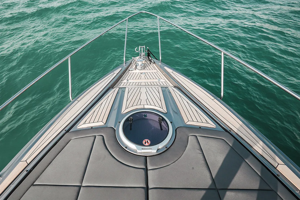 Zephyr, a Pershing Pershing 5X yacht at Dubai Harbour, United Arab Emirates