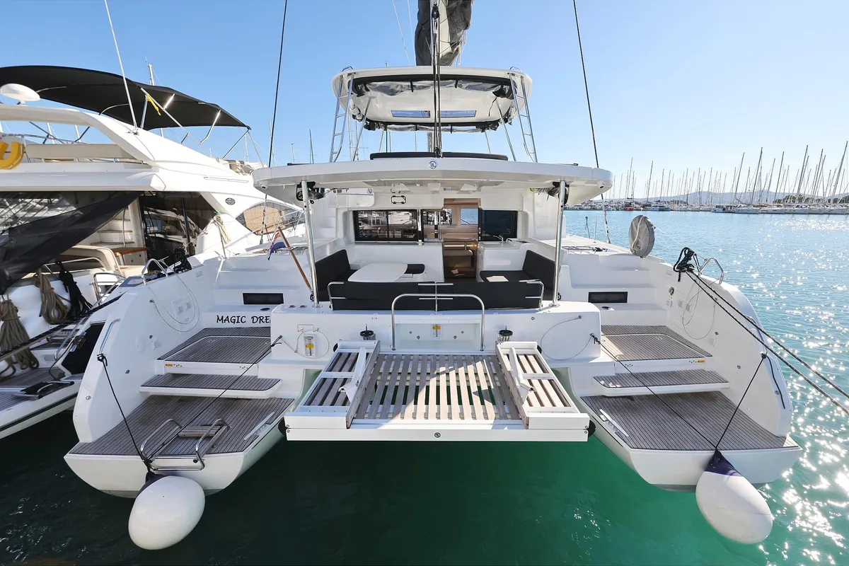 Deck of Magic Dream, a Lagoon 46 catamaran at Općina Sukošan, Croatia