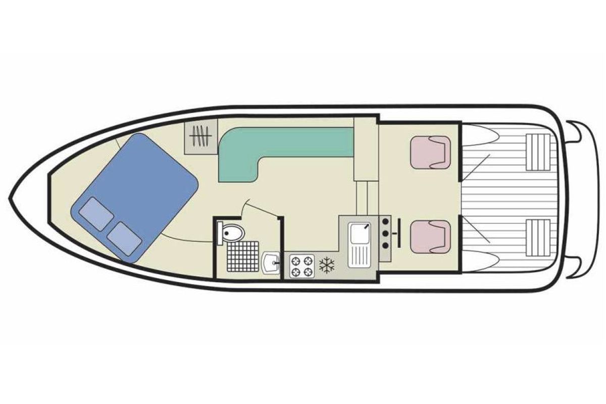 Floor plan of Town Star - Budget 1, a Cygnet Town Star motorboat at Connaught Harbour, Ireland