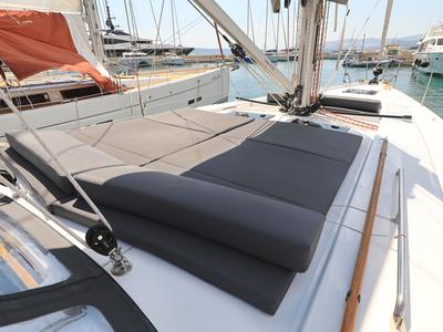Deck of Attraction, a Hanse Yachts Hanse 508 sailboat at Seget Donji, Croatia
