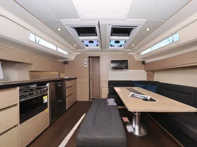 Salon of Attraction, a Hanse Yachts Hanse 508 sailboat at Seget Donji, Croatia