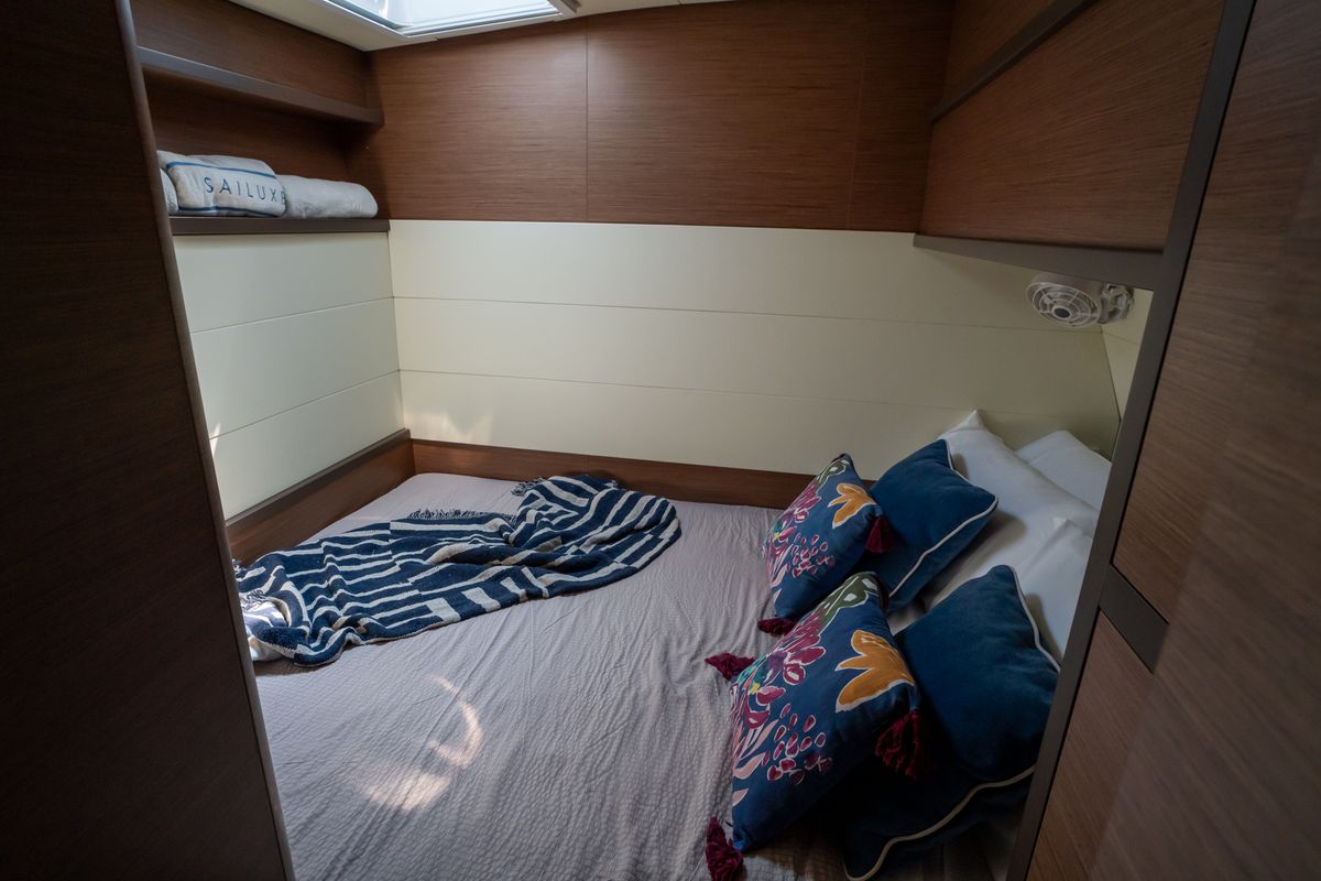 Cabin on SAILUXE - Fichissimo, a Lagoon 52F catamaran at Capo d'Orlando, Italy