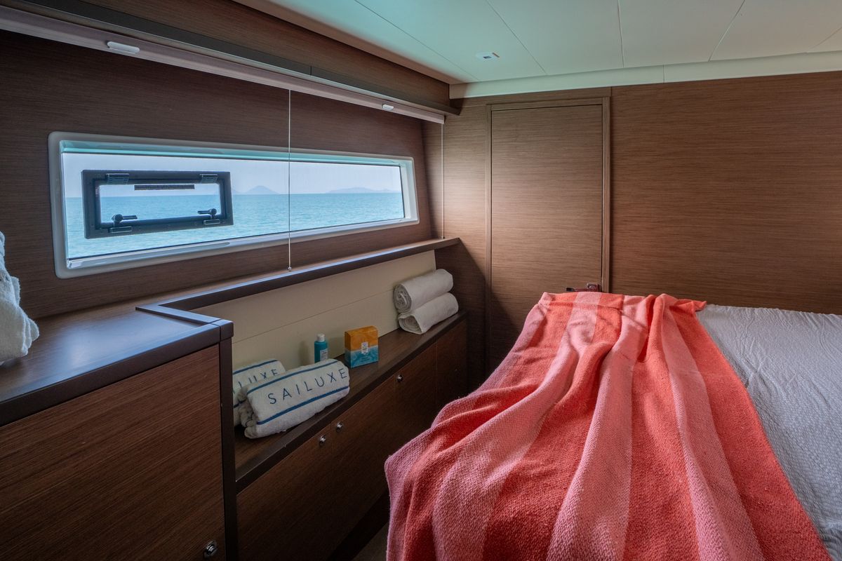 Cabin on SAILUXE - Fichissimo, a Lagoon 52F catamaran at Capo d'Orlando, Italy