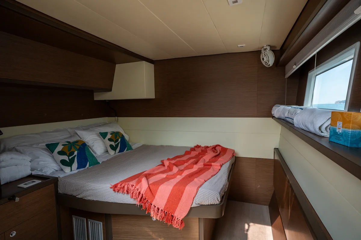 Cabin on SAILUXE - Fichissimo, a Lagoon 52F catamaran at Capo d'Orlando, Italy