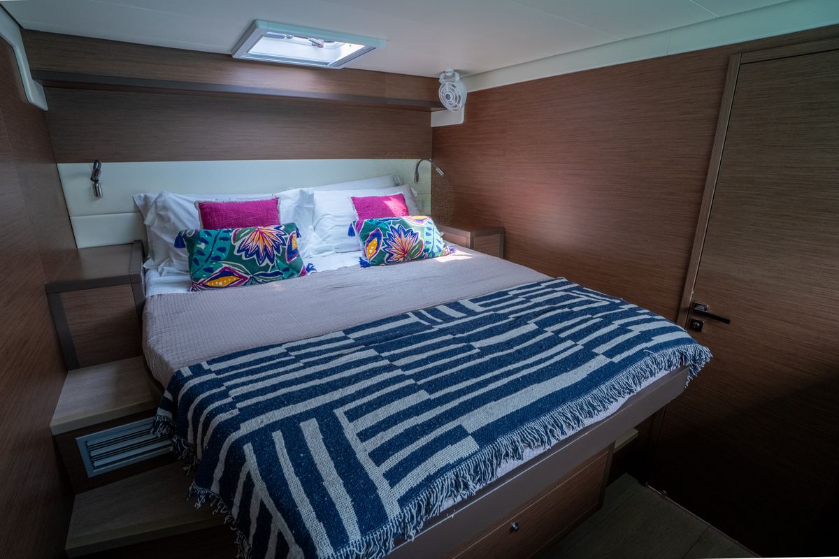 Cabin on SAILUXE - Fichissimo, a Lagoon 52F catamaran at Capo d'Orlando, Italy