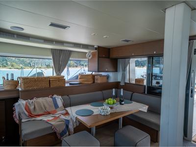 Salon of SAILUXE - Fichissimo, a Lagoon 52F catamaran at Capo d'Orlando, Italy