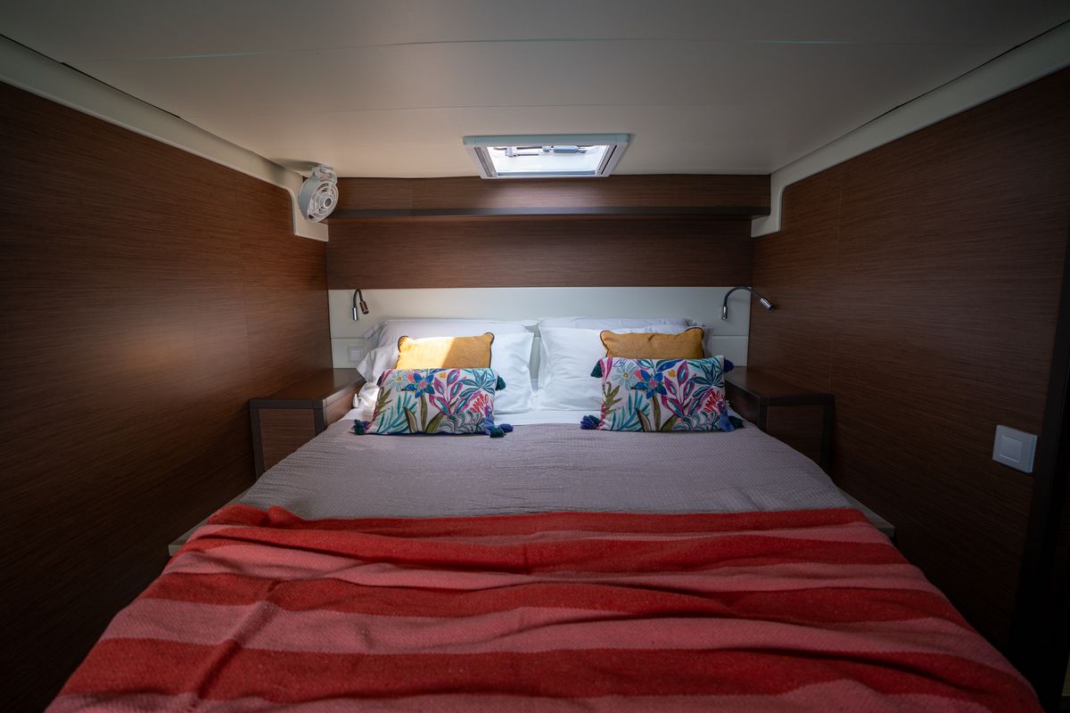 Cabin on SAILUXE - Fichissimo, a Lagoon 52F catamaran at Capo d'Orlando, Italy