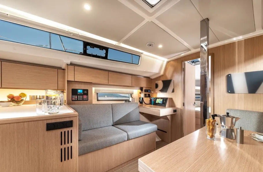 Salon of Bella, a Bavaria C42 sailboat at Municipal Unit of Palairos, Greece