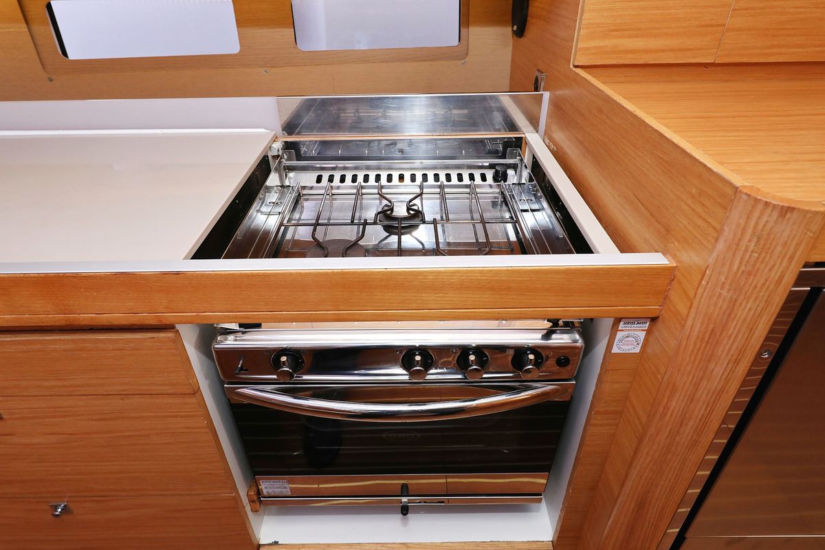 Galley of Santa Rosa, a Dufour 460 GL sailboat at Grad Trogir, Croatia