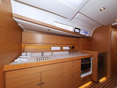 Galley of Santa Rosa, a Dufour 460 GL sailboat at Grad Trogir, Croatia
