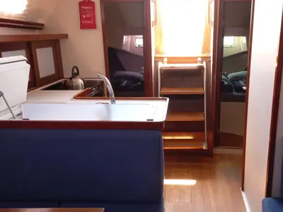 Salon of Baba Yaga, a Hanse Yachts Hanse 375 sailboat at Marmaris, Turkey
