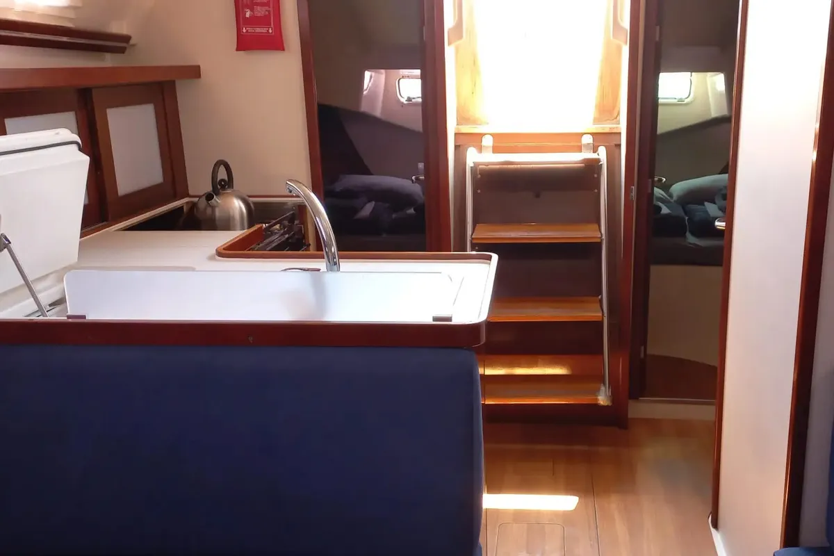 Salon of Baba Yaga, a Hanse Yachts Hanse 375 sailboat at Marmaris, Turkey