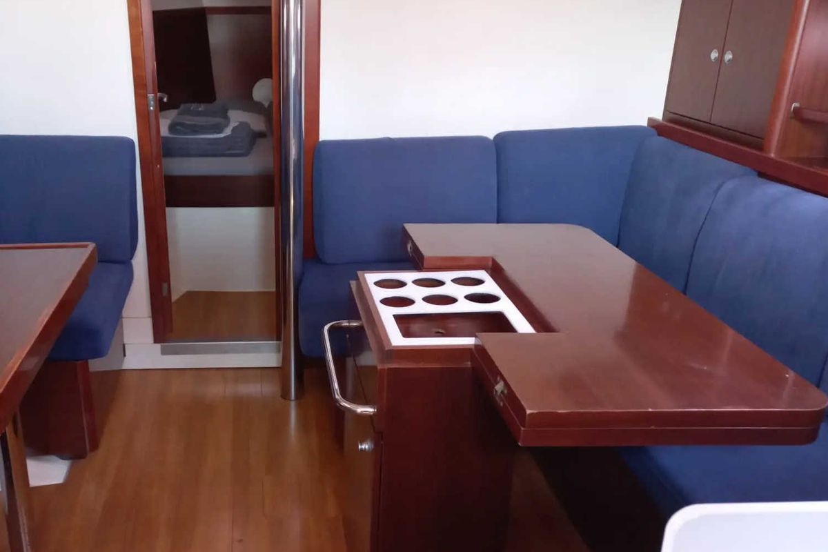 Salon of Baba Yaga, a Hanse Yachts Hanse 375 sailboat at Marmaris, Turkey