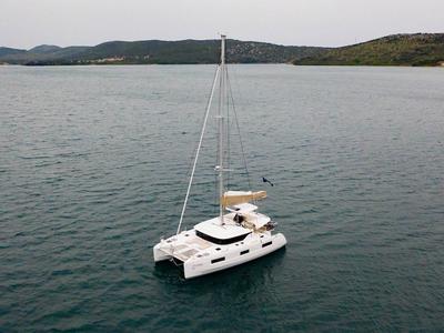 Exterior view of Kari, a Lagoon 46 catamaran at Grad Šibenik, Croatia
