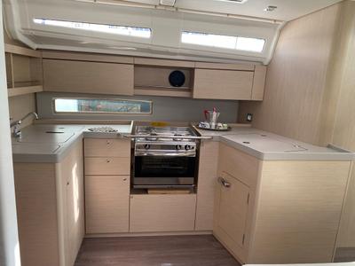 Galley of Karma, a Beneteau Oceanis 40.1 sailboat at Olbia, Italy