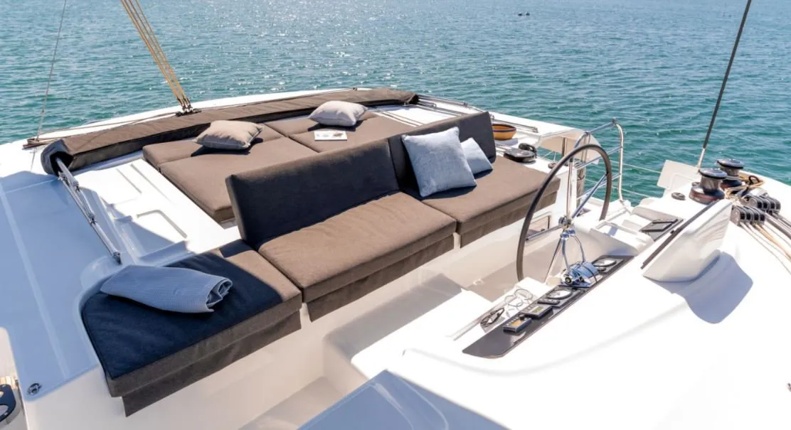 Cockpit of Rapscallion, a Lagoon 46 OW catamaran at Seychelles, Eden Island Marina, Seychelles