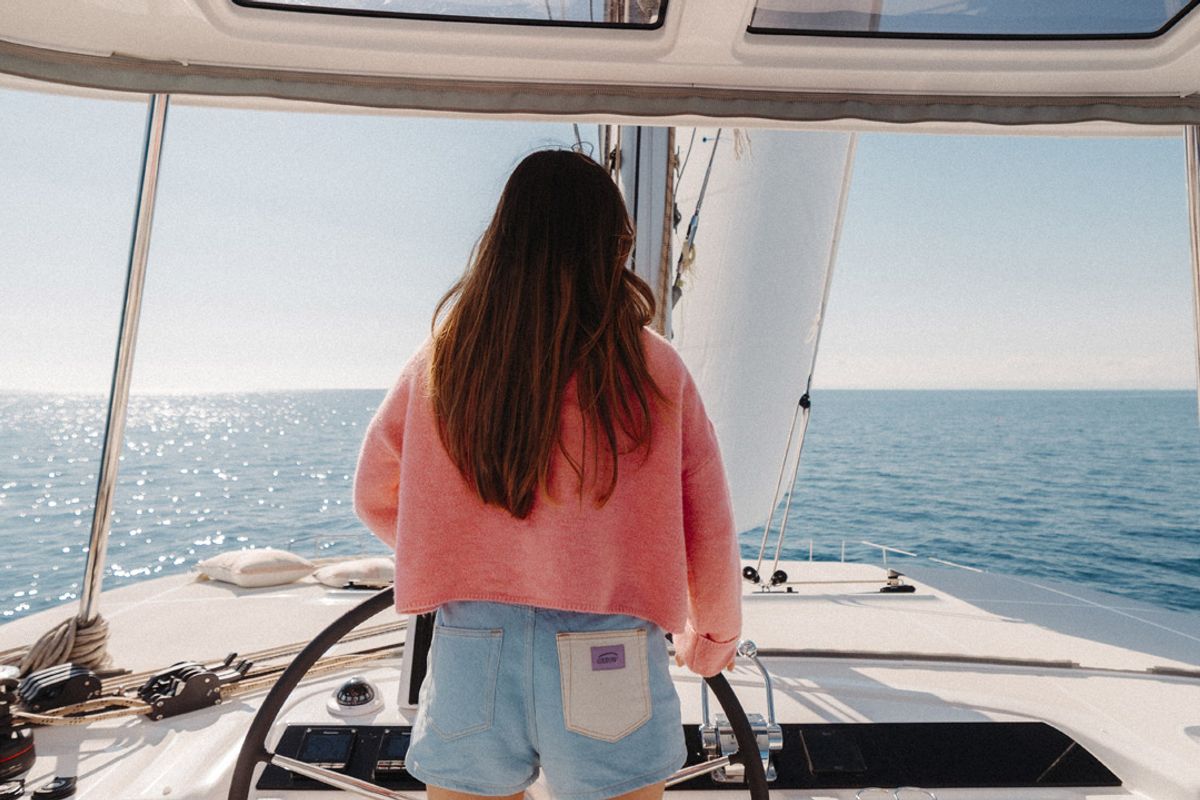 Cockpit of Vanesa - Iconic version, a Lagoon 46 catamaran at Seget Donji, Croatia