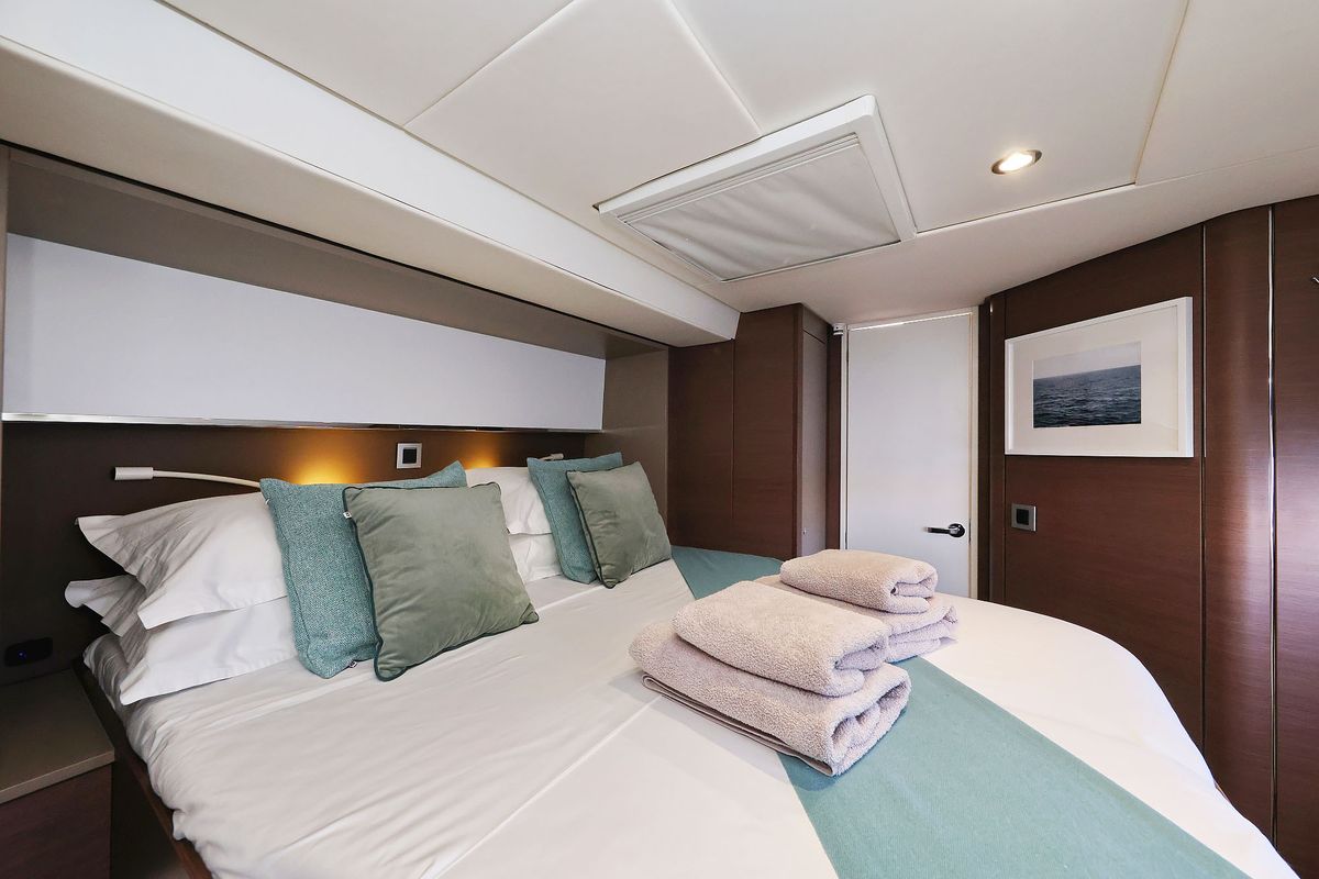 Cabin on Marea I, a Bali 5.4 catamaran at Grad Kaštela, Croatia