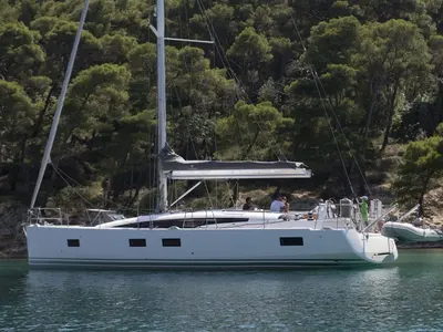Exterior view of Il Sole, a Jeanneau 54 sailboat at Volos Municipality, Greece