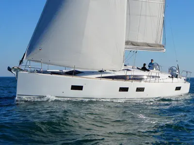 Exterior view of Il Sole, a Jeanneau 54 sailboat at Volos Municipality, Greece
