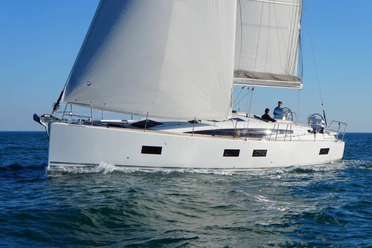 Exterior view of Il Sole, a Jeanneau 54 sailboat at Volos Municipality, Greece