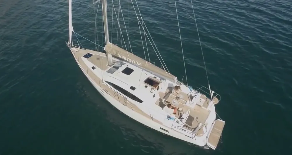 Exterior view of Six Friends, a Elan Impression 45 sailboat at Grad Pula, Croatia