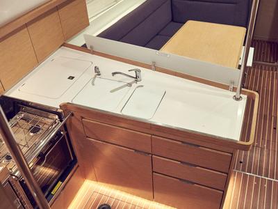 Galley of Six Friends, a Elan Impression 45 sailboat at Grad Pula, Croatia