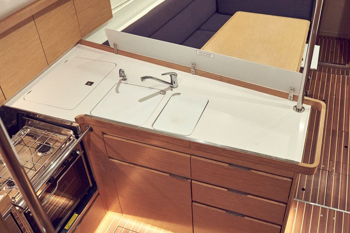 Galley of Six Friends, a Elan Impression 45 sailboat at Grad Pula, Croatia