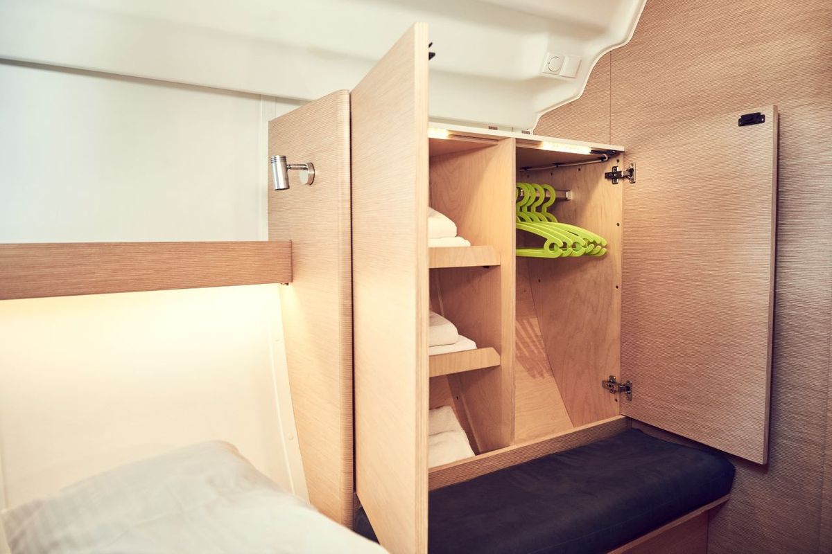 Cabin on Six Friends, a Elan Impression 45 sailboat at Grad Pula, Croatia