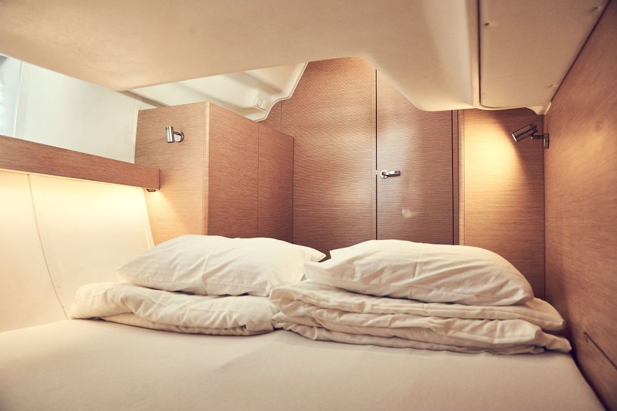 Cabin on Six Friends, a Elan Impression 45 sailboat at Grad Pula, Croatia