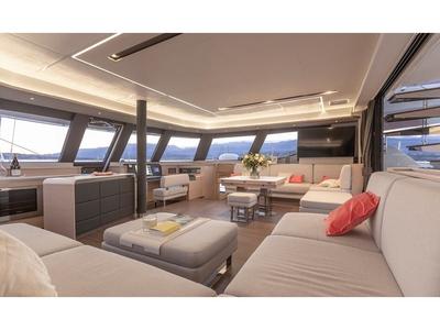 Salon of Chiloe, a Fountaine Pajot Alegria 67 catamaran at Ibiza, Spain